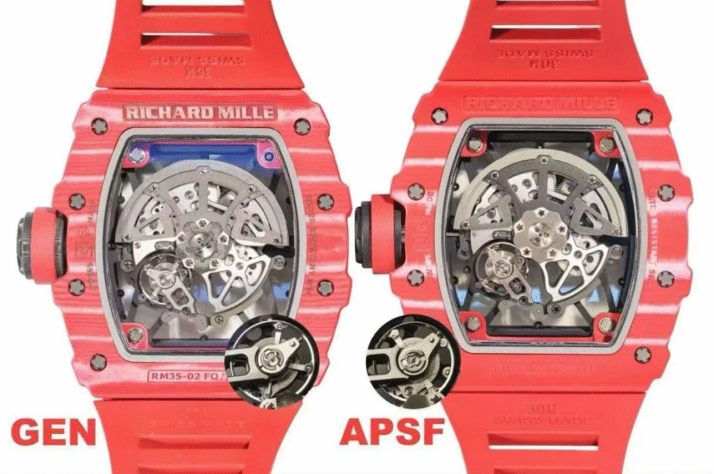 APS Factory Richard Mille Replica vs Original RM35-02 Movement Details Comparison