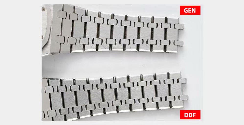 Audemars Piguet Royal Oak Replica vs Real 15510ST.OO.1320ST.06 Blue Dial：Bracelet Comparison