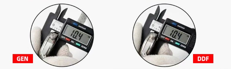 Audemars Piguet Royal Oak Replica vs Real 15510ST.OO.1320ST.06 Blue Dial：Case Thickness Comparison