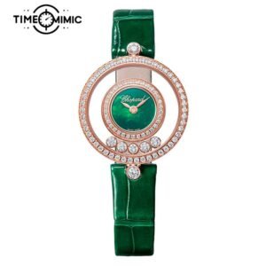 Supper Replica Chopard Happy Diamonds 203957-5029 Rose gold Skeleton 5 Floating Diamonds 25.8mm Womens Fake Watches Clone