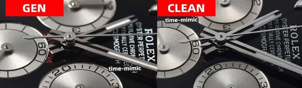 Clean Factory Rolex Daytona Replica vs Real：Dial Hands Comparison