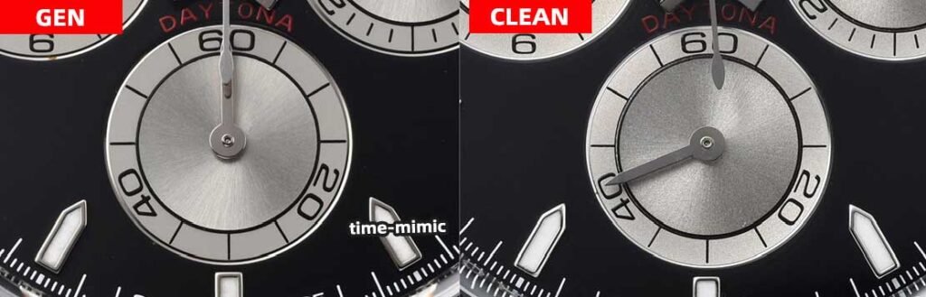 Clean Factory Rolex Daytona Replica vs Real：Dial Sub-dials Comparison（1）