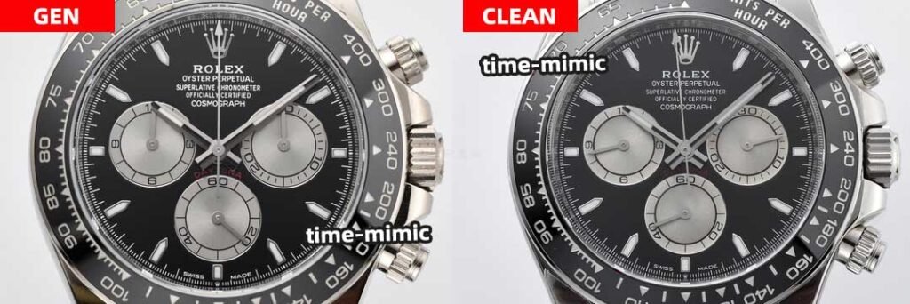 Clean Factory Rolex Daytona Replica vs Real：Front View Comparison