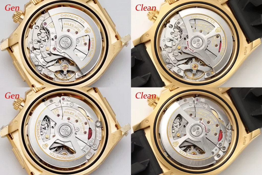 Clean Factory Watches Review Rolex Daytona Replica vs Real 126518-0012 Movement Comparison