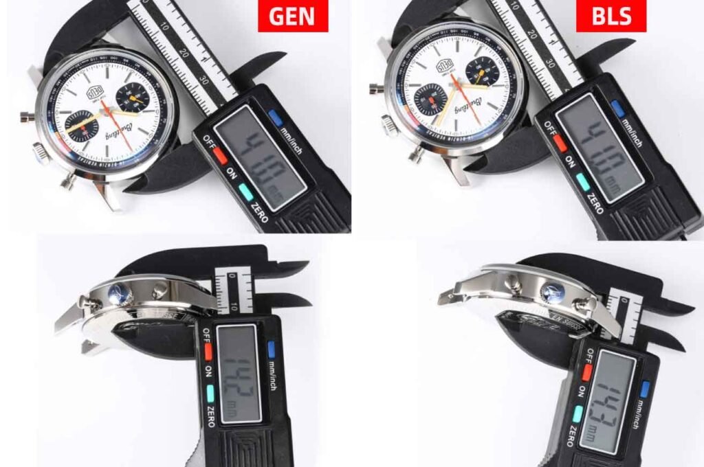 BLS Factory Breitling Top Time A233101A1A1X1 Chrono Replica vs Original：Case Size Comparison