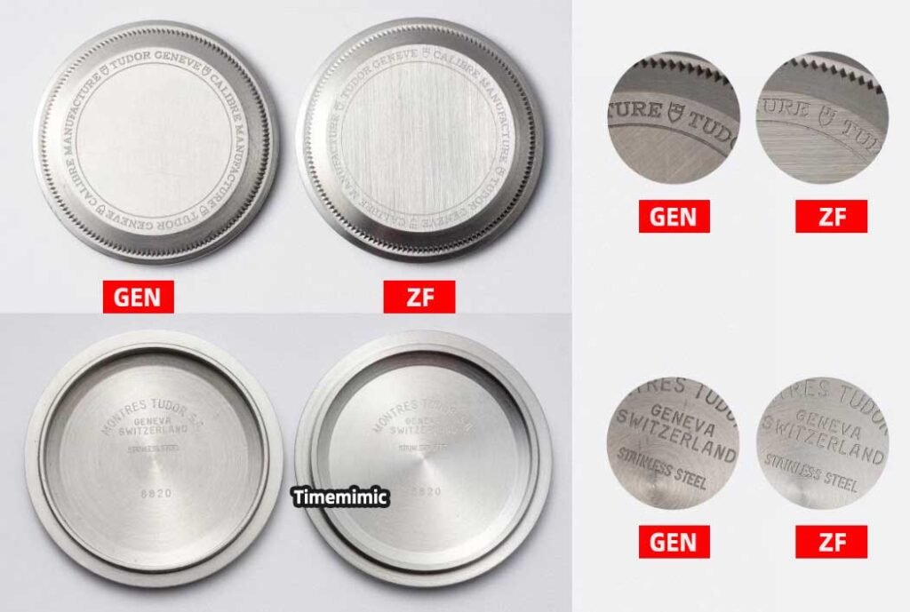 ZF Factory Tudor Black Bay GMT M79470-0001 Replica vs Real Watch：Caseback Engravings Comparison