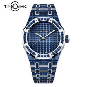 Supper Replica Audemars Piguet Royal Oak Iced Out Blue Diamond 15514BC.SS.1284BC.02-41mm Fake Watches Clone