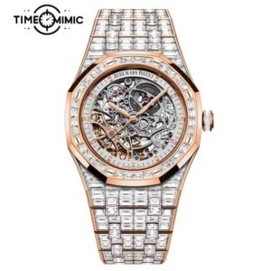 Supper Replica Audemars Piguet Royal Oak Skeleton Iced Out Diamond 15417OR.ZZ.1267OR.01-41mm Fake Watches Clone