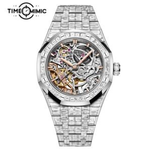 Supper Replica Audemars Piguet Royal Oak Skeleton Iced Out Diamond 15469BC.ZZ.1260BC.01-41mm Fake Watches Clone