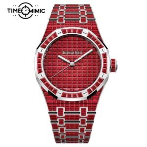 Supper Replica Audemars Piguet Royal Oak Iced Out Red Diamond 15514BC.TO.1284BC.02-41mm Fake Watches Clone