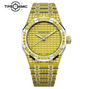 Supper Replica Audemars Piguet Royal Oak Iced Out Yellow Diamond 15514BC.RY.1284BC.02-41mm Fake Watches Clone