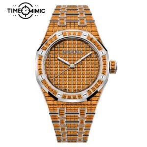 Supper Replica Audemars Piguet Royal Oak Iced Out Orange Diamond 15514BC.SE.1284BC.02-41mm Fake Watches Clone