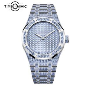 Supper Replica Audemars Piguet Royal Oak Iced Out Blue Diamond 15514BC.TF.1284BC.02-41mm Fake Watches Clone