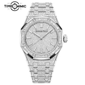 Supper Replica Audemars Piguet Royal Oak Iced Out Diamond 15552BC.ZZ.1358BC.01-37mm Fake Watches Clone