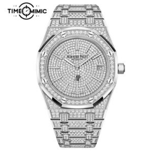 Supper Replica Audemars Piguet Royal Oak Iced Out Diamond 16202BC.ZZ.1241BC.01 39mm Fake Watches Clone