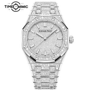 Supper Replica Audemars Piguet Royal Oak Iced Out Diamond 77452BC.ZZ.1365BC.01-34mm Fake Watches Clone
