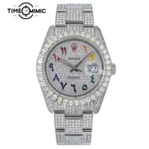 Supper Fully Iced Out Rolex Datejust Diamond Replica Fake Watches clone