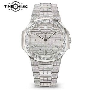 Supper Replica Patek Philippe Nautilus 5811/1460G-001 41mm Fully Iced Out Diamond Fake Watches Clone