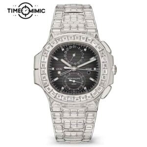 Supper Replica Patek Philippe Nautilus 5990/1400G-001 40.5mm Diamond Fully Iced Out Fake Watches Clone