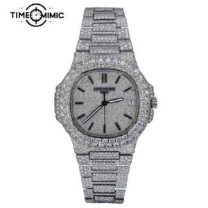 Supper Replica Patek Philippe Nautilus Fully Iced Out 57121A-001-40mm Fake Watches Clone