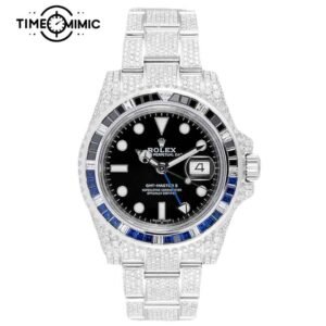 Supper Replica Rolex GMT Master II Fully Iced Out Batman Diamond Bezel 40mm Fake Watches Clone