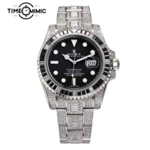 Supper Replica Rolex Submariner 116610LN Iced Out Black Diamond 40mm Fake Watches Clone