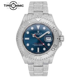 Supper Replica Rolex Yacht-Master 126622-0002 Blue Dial Iced Out Diamond 40mm Fake Watches Clone