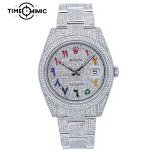 Supper Fully Iced Out Rolex Datejust Oyster Replica Fake Watches clone